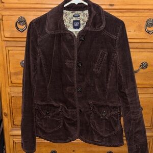 GAP Women's Dark Brown Corduroy Blazer